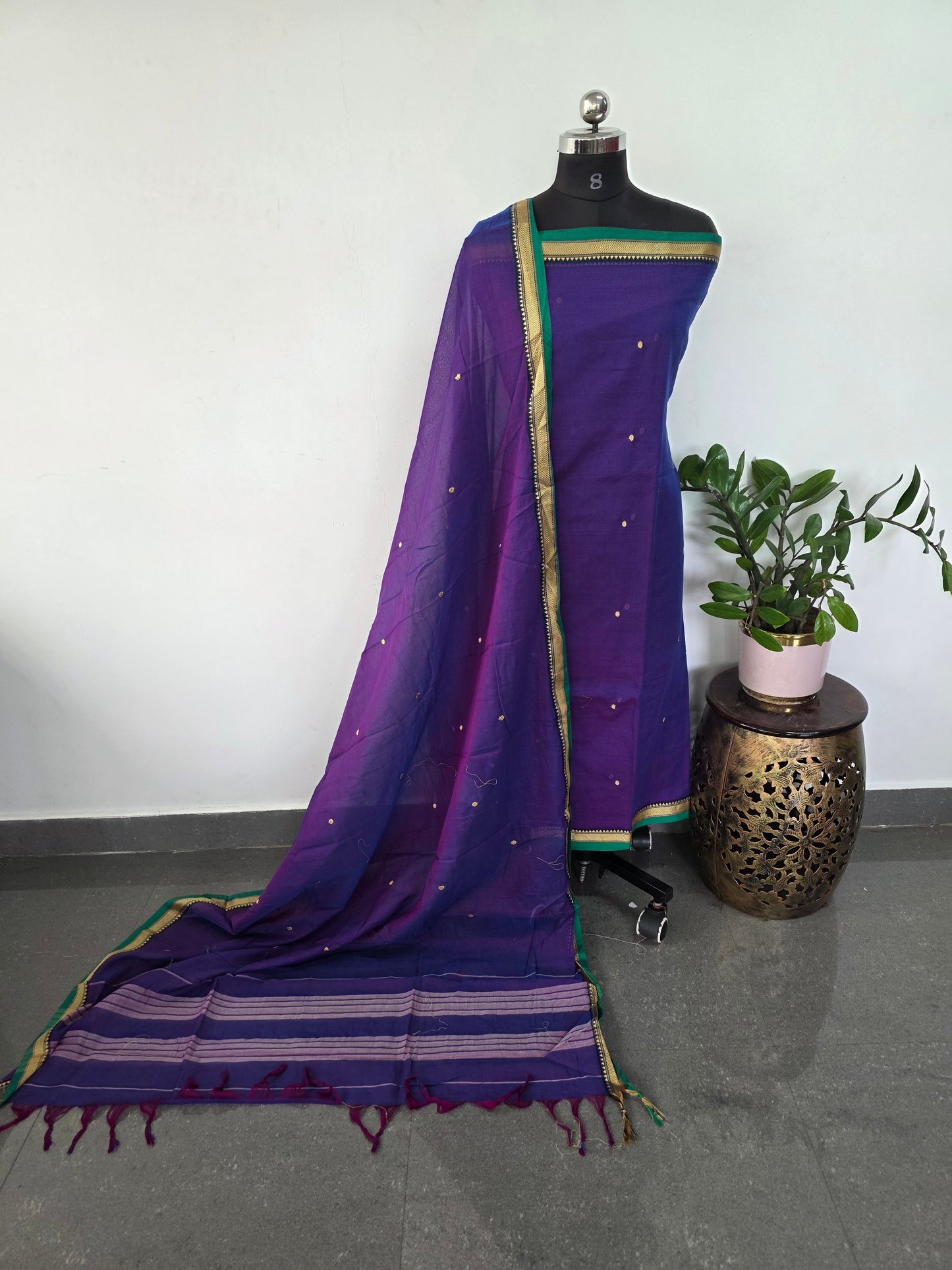 Mercerised narayanapet salwar set with embroidery work (4.5 meters)- NA396