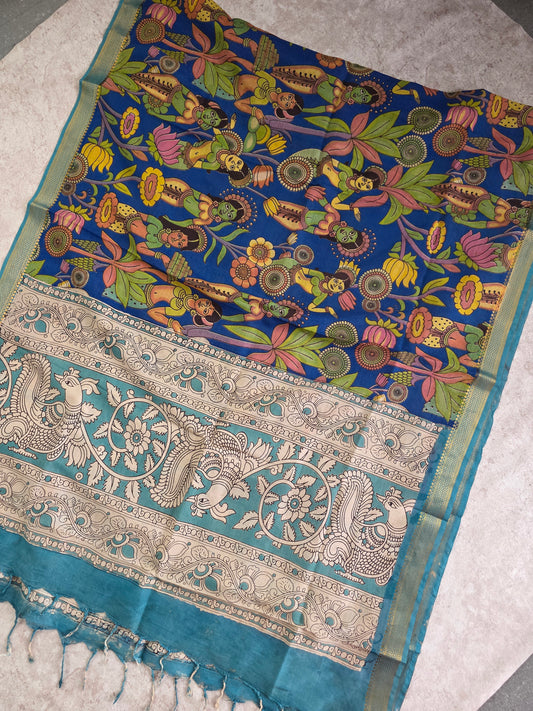 Pure chennuri kalamkari silk duppatta  - 28