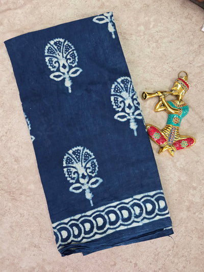 Handblock Jaipuri pure cotton saree - JA510