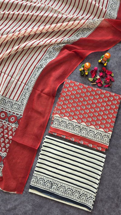 Handblock Jaipuri pure cotton set - JA697
