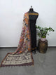 Earth & Loom - Mangalagiri cotton top with chennuri kalamkari silk shawl (black)- MK31