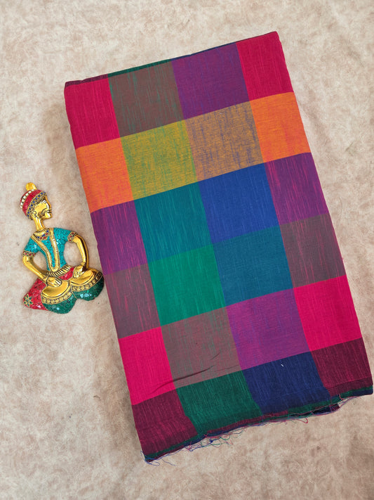 Madras kattam prewashed textured running material ( 0.5 mtrs ) (4 inches*4 inches) - MD53
