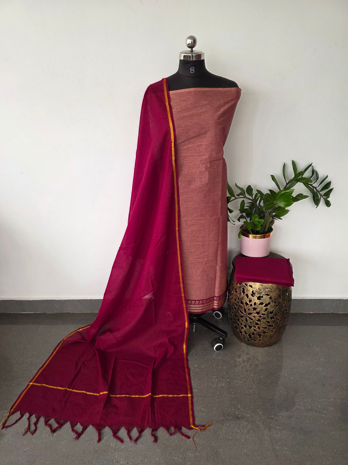 Pure south cotton with kanchi border set - HA55