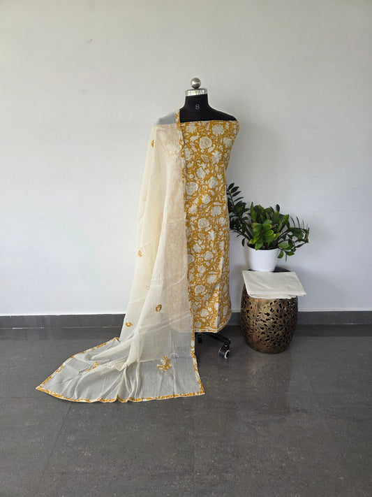 Pure kantha jaipuri cotton set - 195