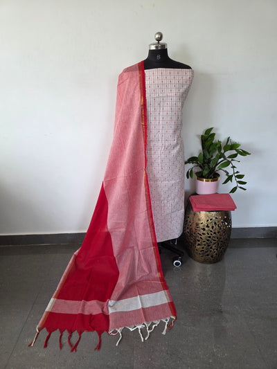 Dobby border 1000 butta south cotton set - PSC11