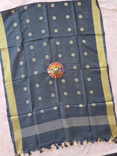 Bhagalpuri linen buta dupatta - BA24