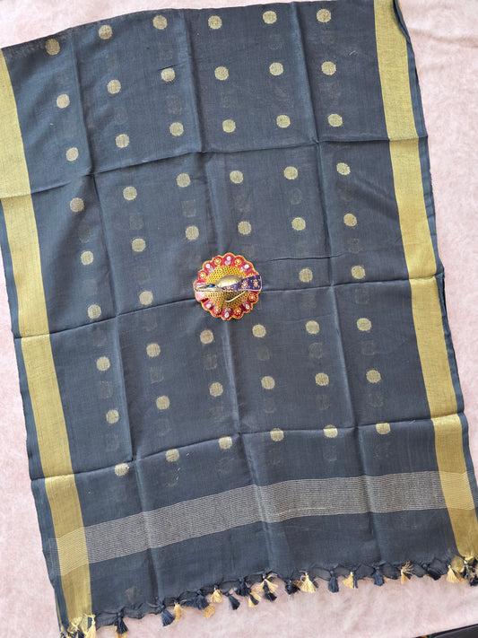 Bhagalpuri linen buta duppatta - BA24