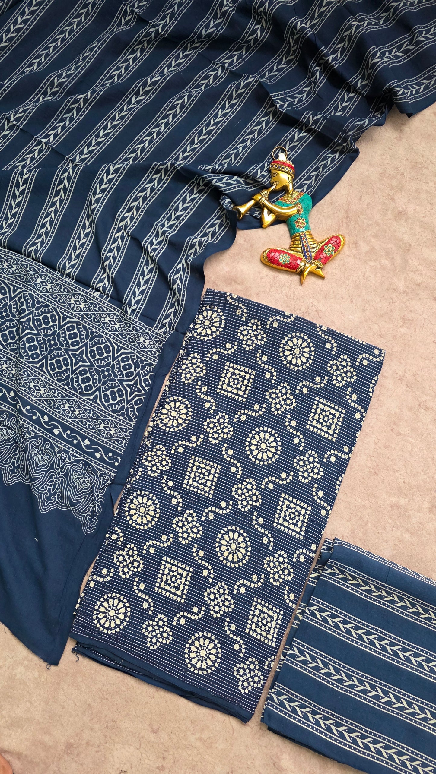 Heavy kantha Ajrakh cotton set - VC113