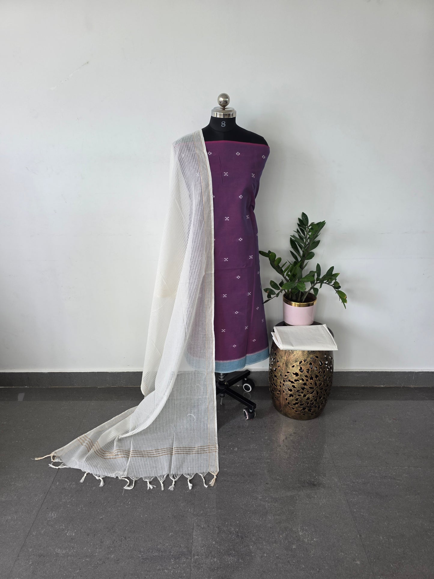 Pure handloom cotton set  - WH36