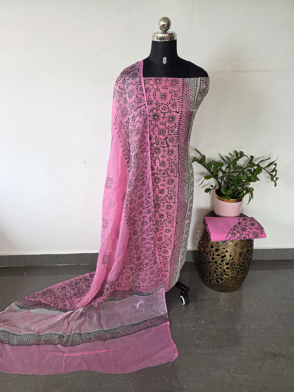 Handblock georgette salwar set -GE244