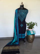 Handcrafted bandhani modal silk set(3 pcs set)(Blue)-B219