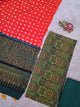 Handcrafted ajrakh cotton top with pure bandhani cotton shawl - BAA12