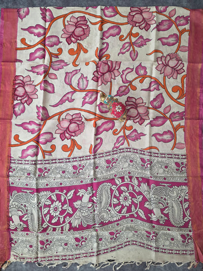 Handcrafted chennuri kalamkari silk dupatta - KAA29
