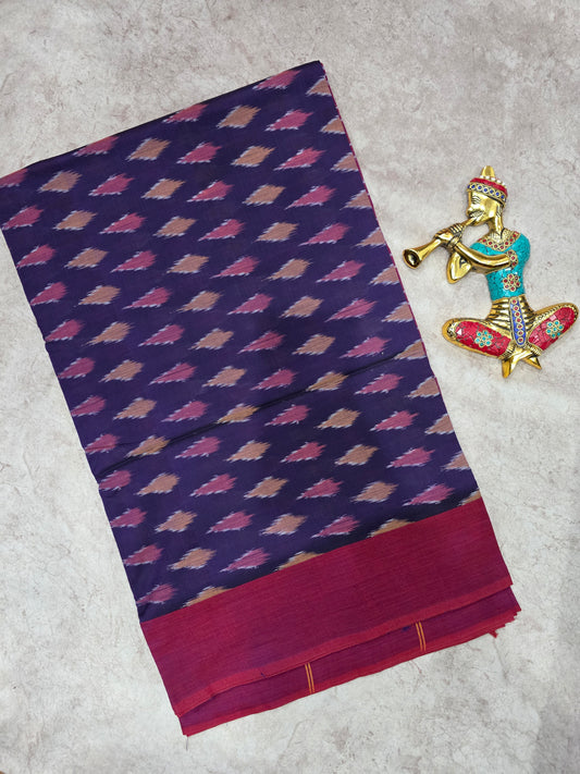 Mercerised warp ikkat saree - NV339