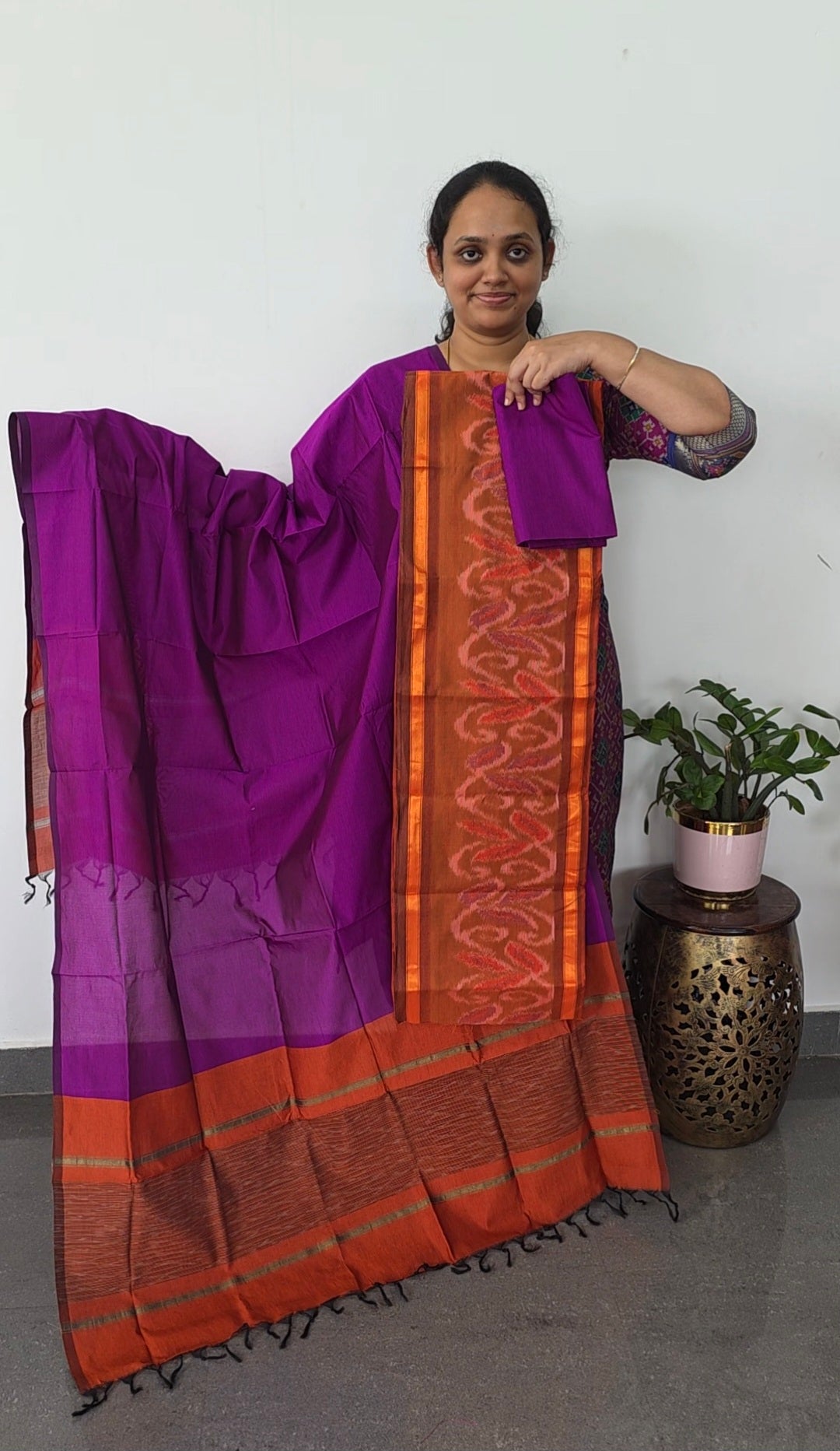 Pochampally sico set with ikkat damn - SD525