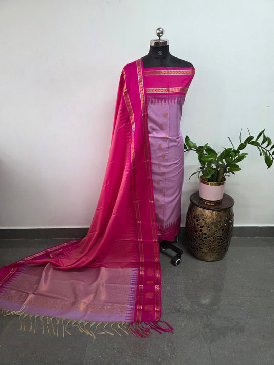 Gadwal border soft silk salwar set - GS19