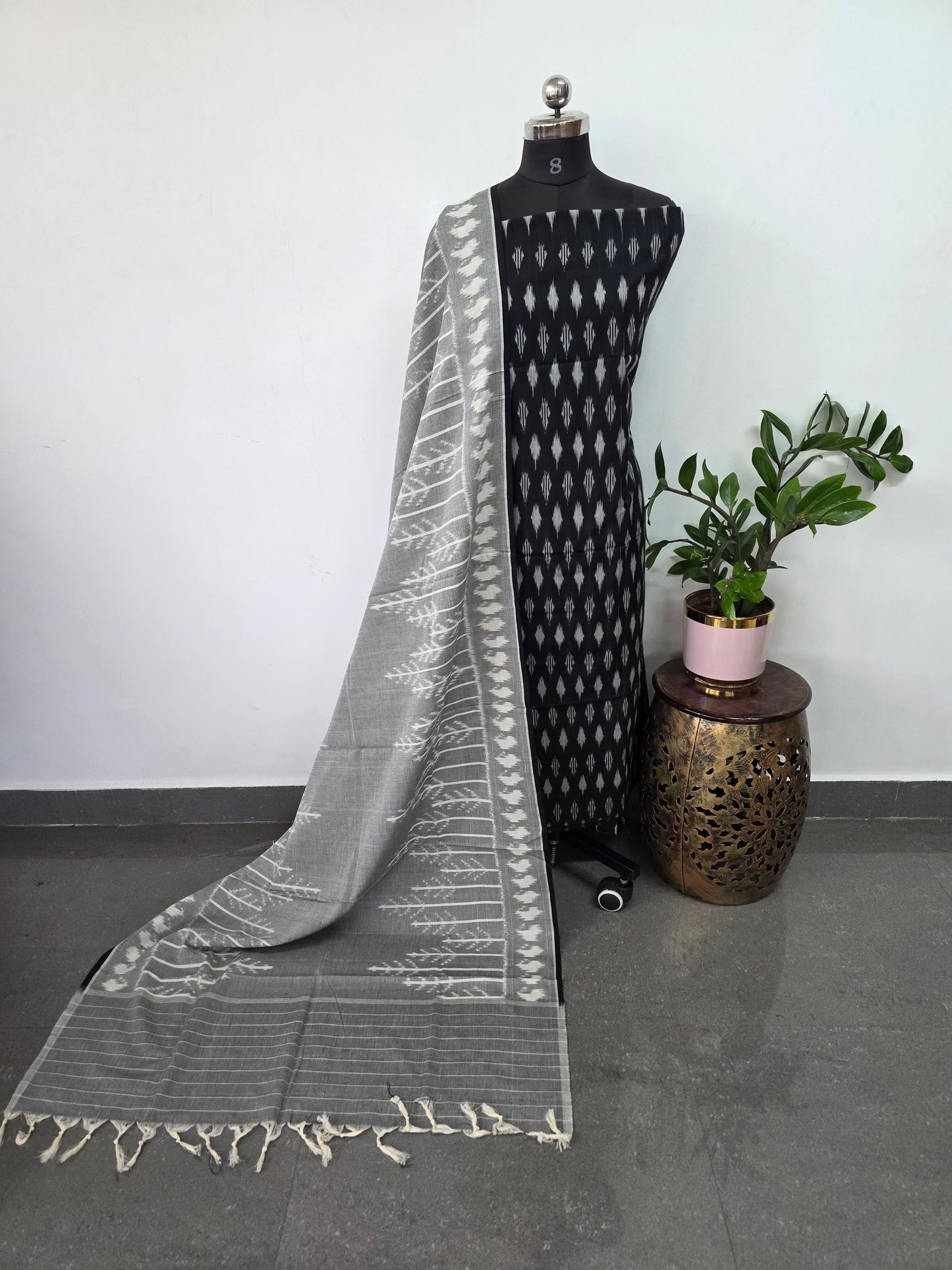 Handloom Mercerised ikkat cotton salwar set - KK192
