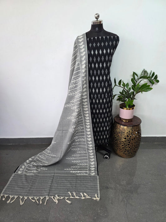 Handloom Mercerised ikkat cotton salwar set - KK192
