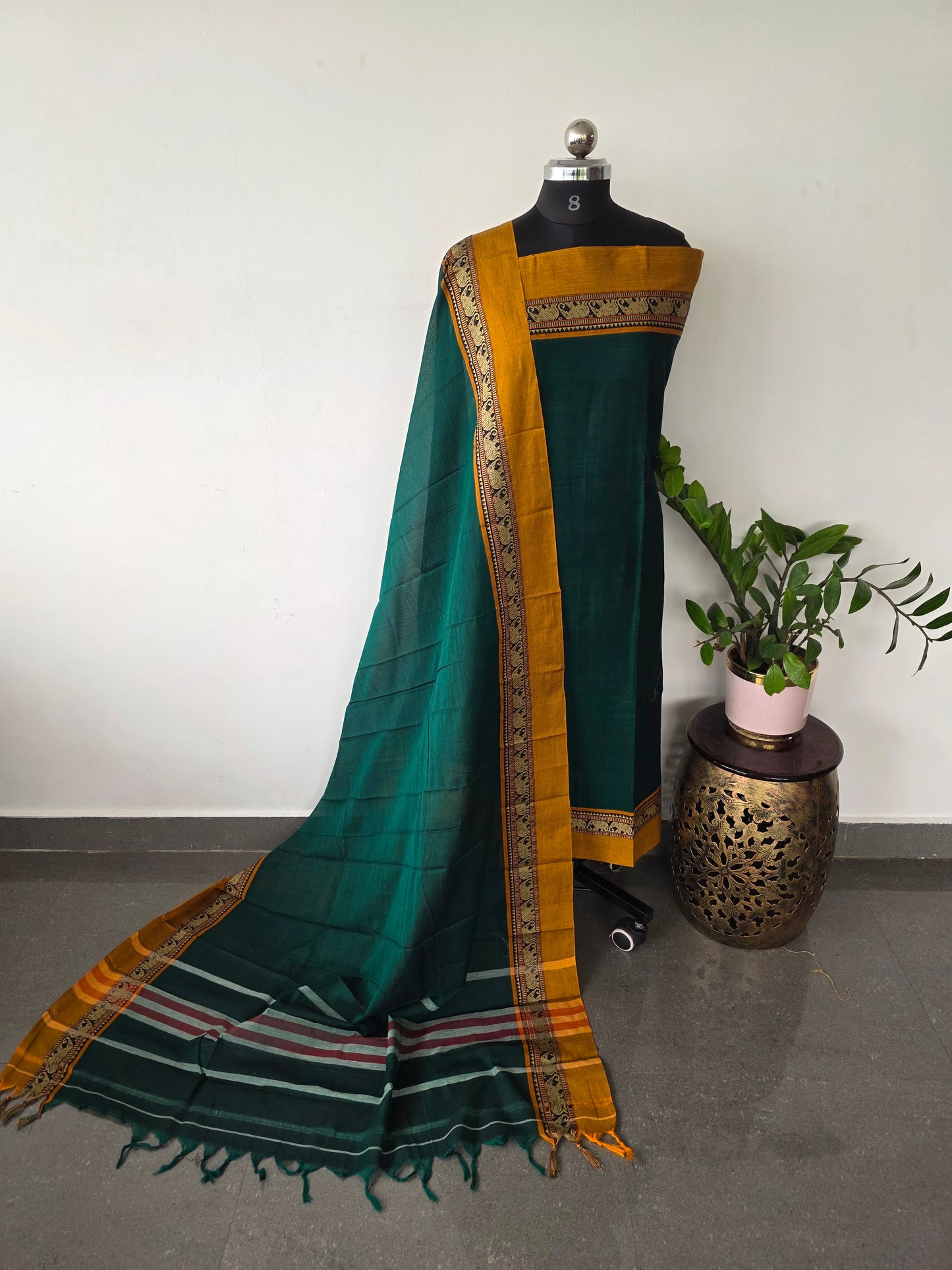 Premium narayanapet salwar set with elephant border (4.5 meters)- NA310