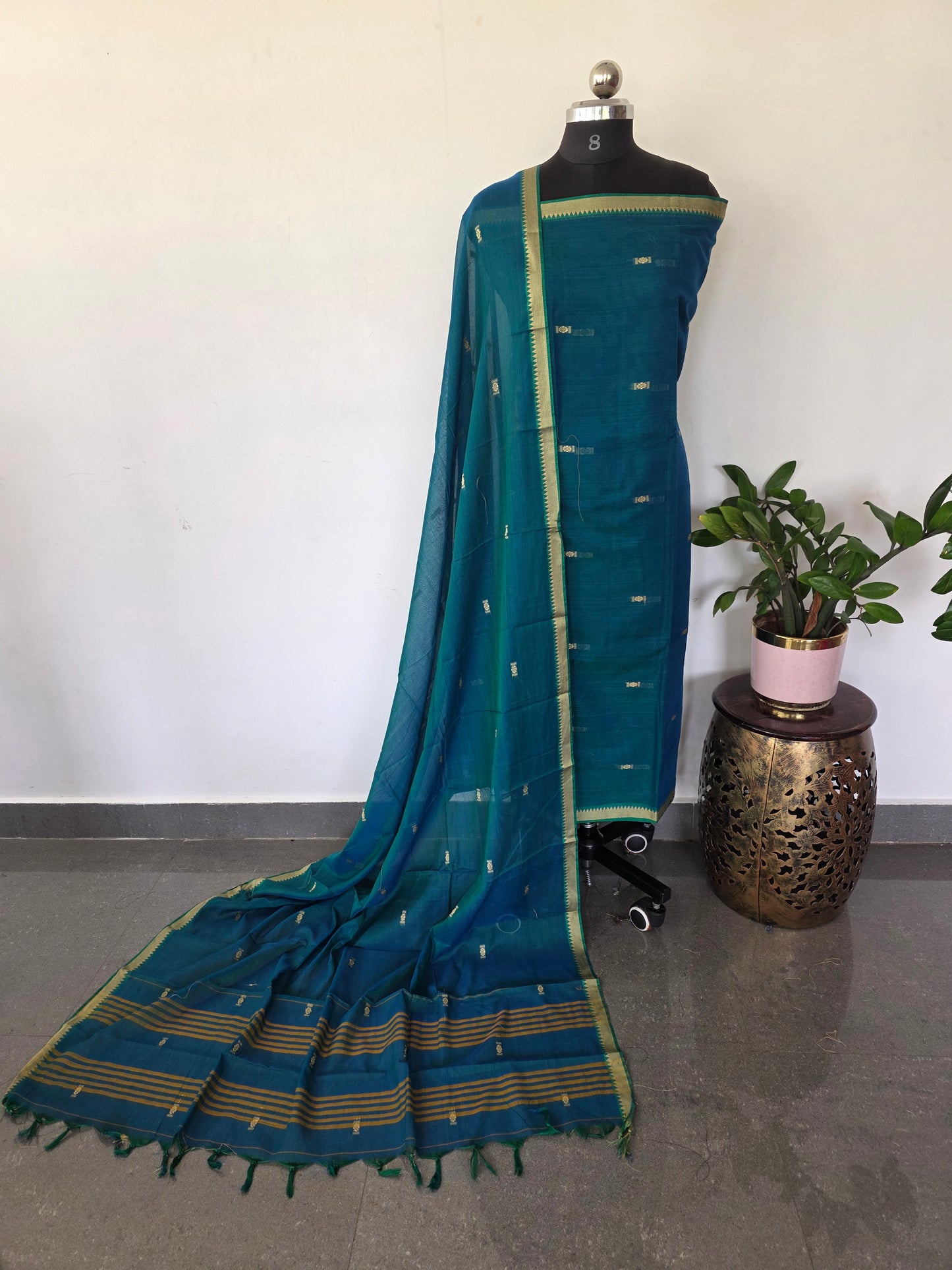 Mercerised narayanapet salwar set with butta weave (4.5 meters) -NA487