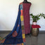 Handcrafted ajrakh cotton top with applique cotton shawl - BAA38