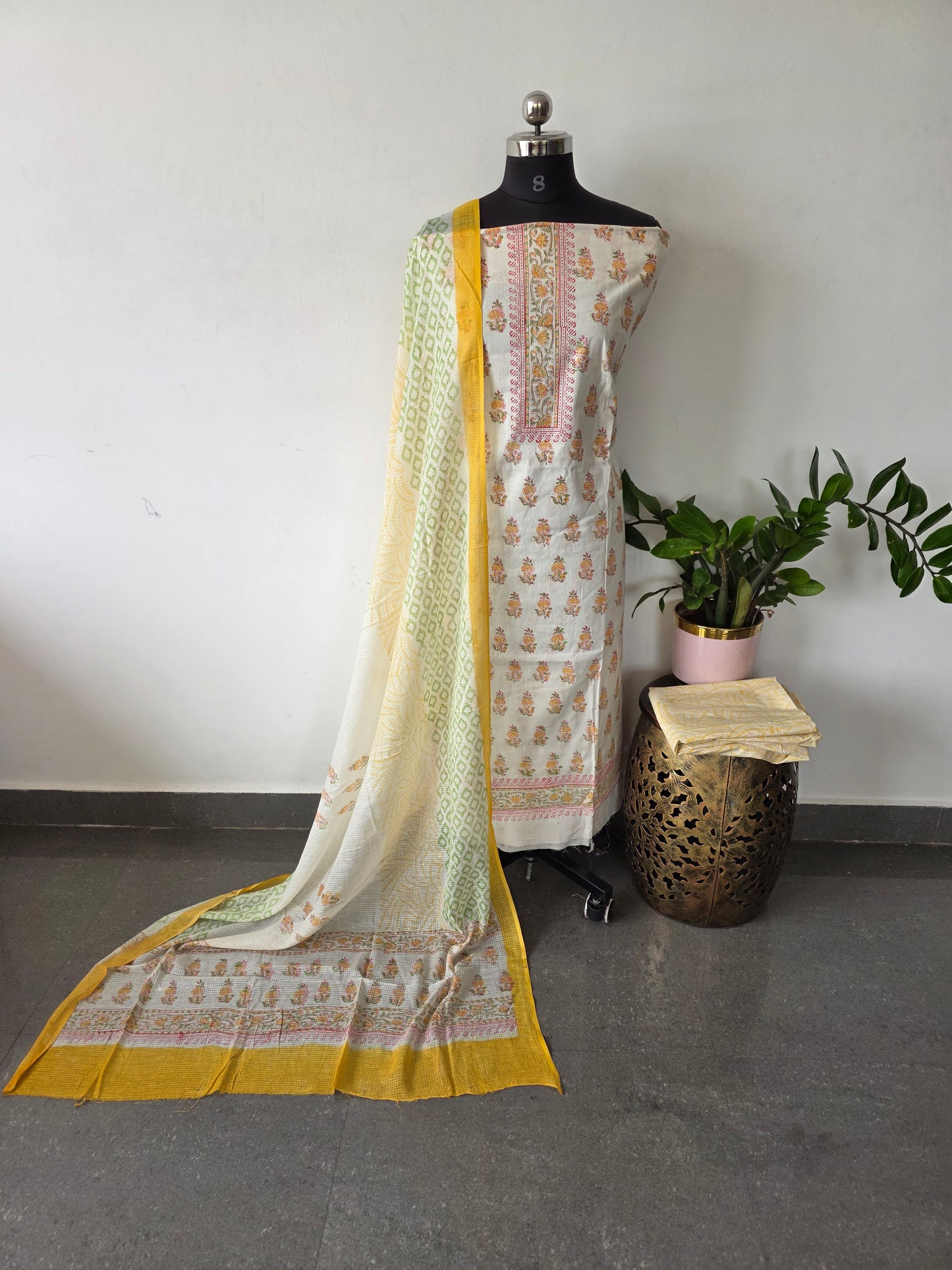 Block printed soft cotton japuri salwar set - AS102