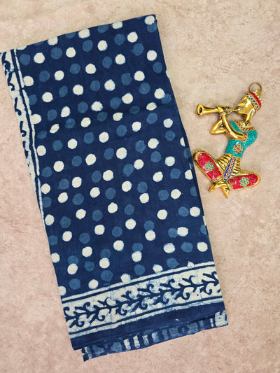 Handblock Jaipuri pure cotton saree - JA512