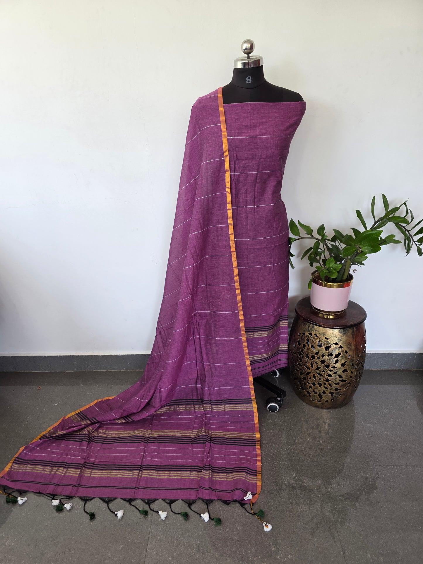 Premium mul khadi sequence work set - MUL340