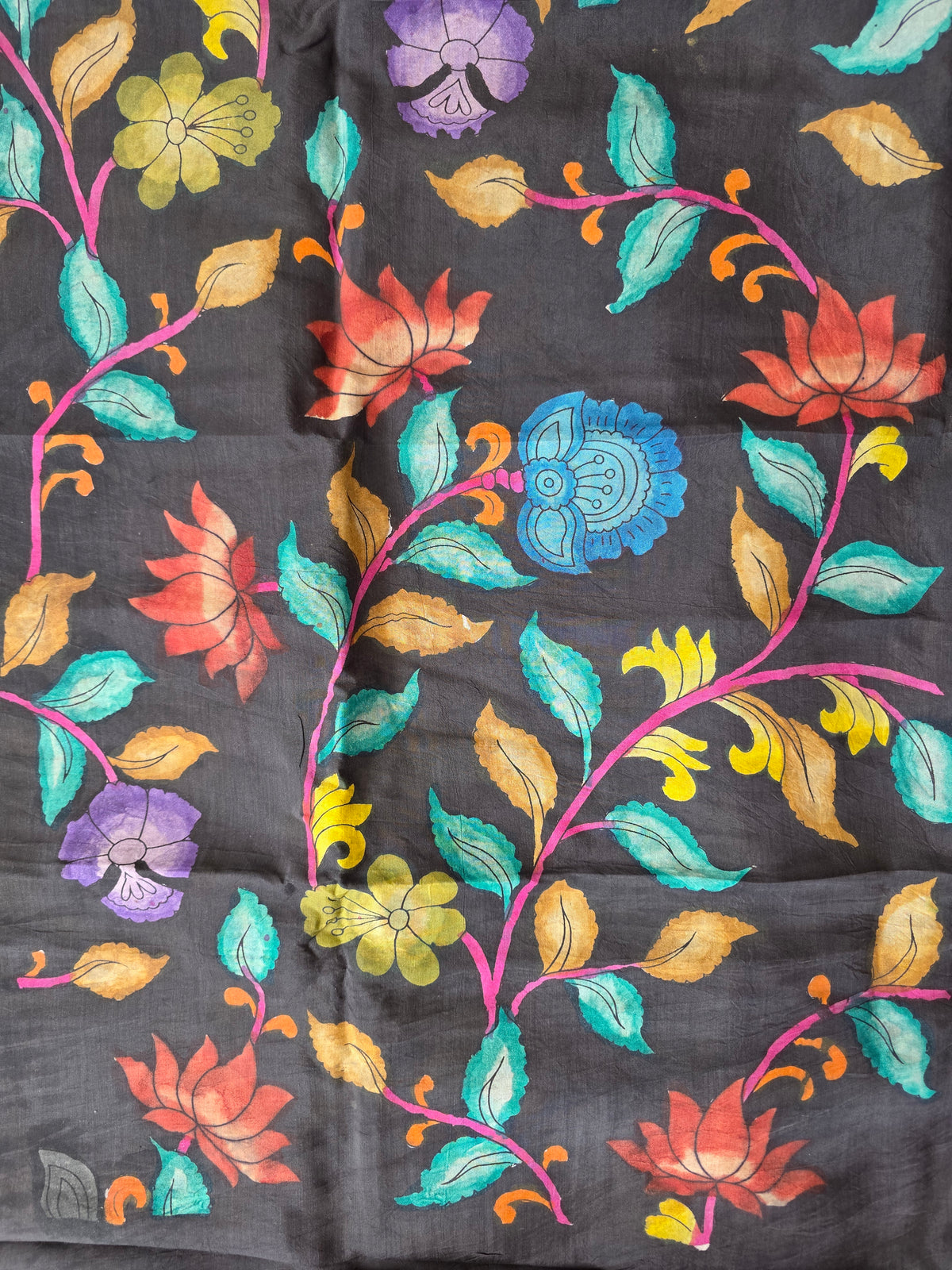 Handcrafted Penkalamkari bangalore silk set -KH241