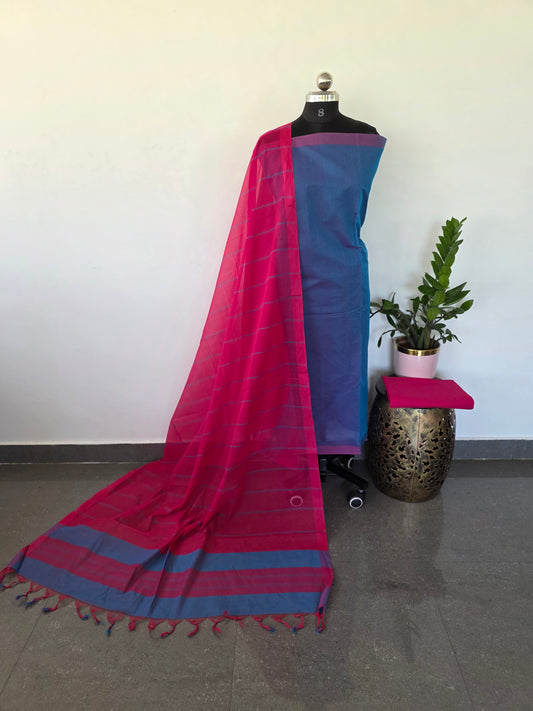 Mangalagiri cotton set with plain border- MAA83