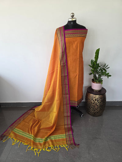 Mercerised narayanapet salwar set with annam border (4.5 meters) - NA128