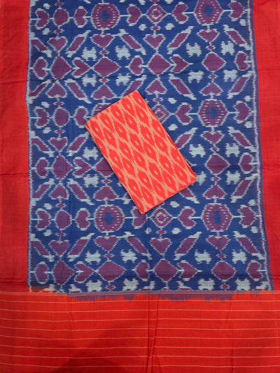 Ikkat cotton with Handloom Mercerised ikkat duppatta - WW860
