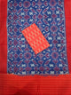 Ikkat cotton with Handloom Mercerised ikkat duppatta - WW860