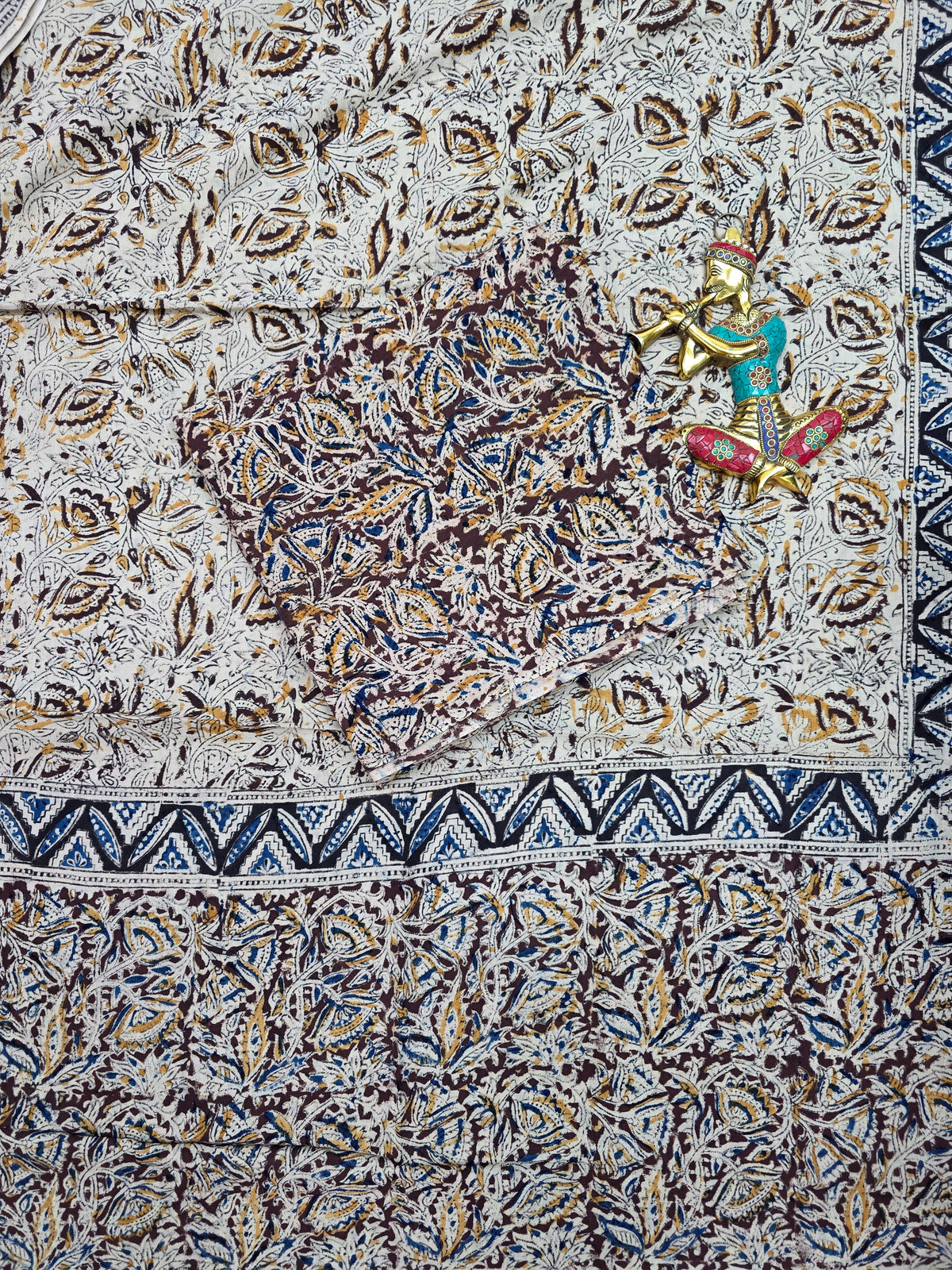 Handblock pure kalamkari cotton set(2 pcs)-AK527
