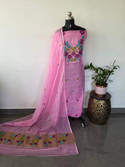 West Bengal Silk cotton jamdhani set - AV388