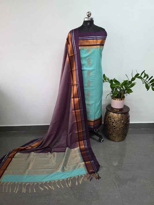 Gadwal border soft silk salwar set - GS10