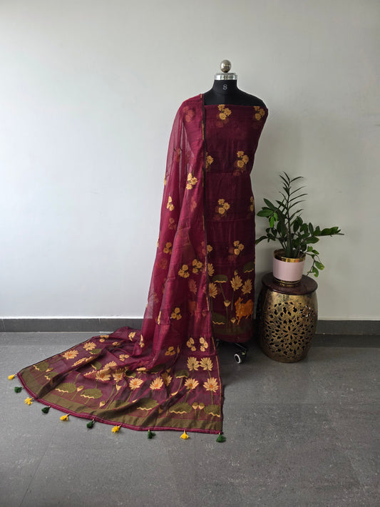 Silk cotton jamdhani set - AV28