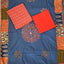 Handcrafted ajrakh cotton top with applique cotton shawl - BAA22