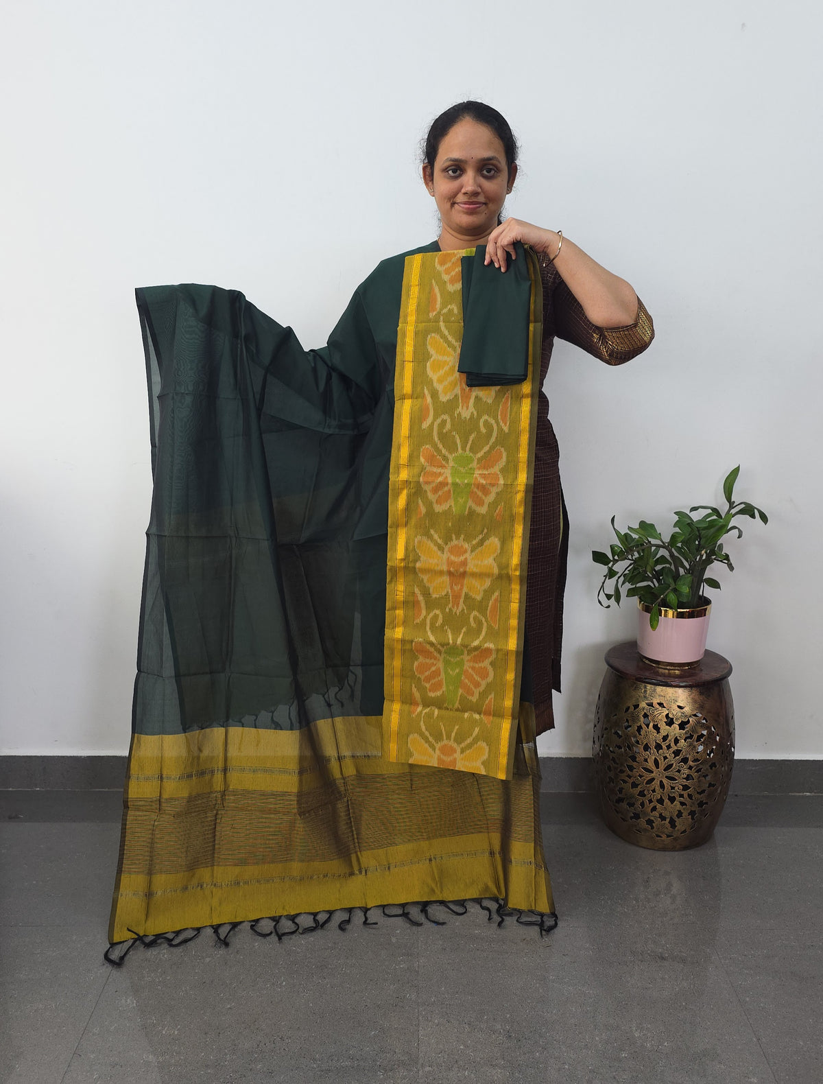 Pochampally sico set with ikkat damn -SZ401