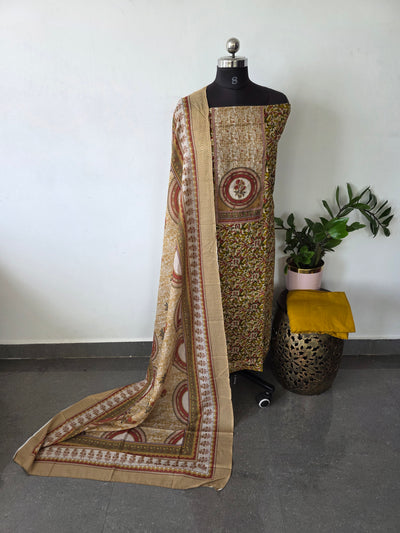 Pure ajrakh cotton with Kalamkari handwork yoke salwar - AS24