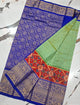 Mulbery ikkat kanchi border pattu saree-WW880