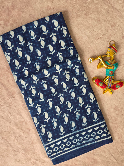 Handblock Jaipuri pure cotton saree - JA503