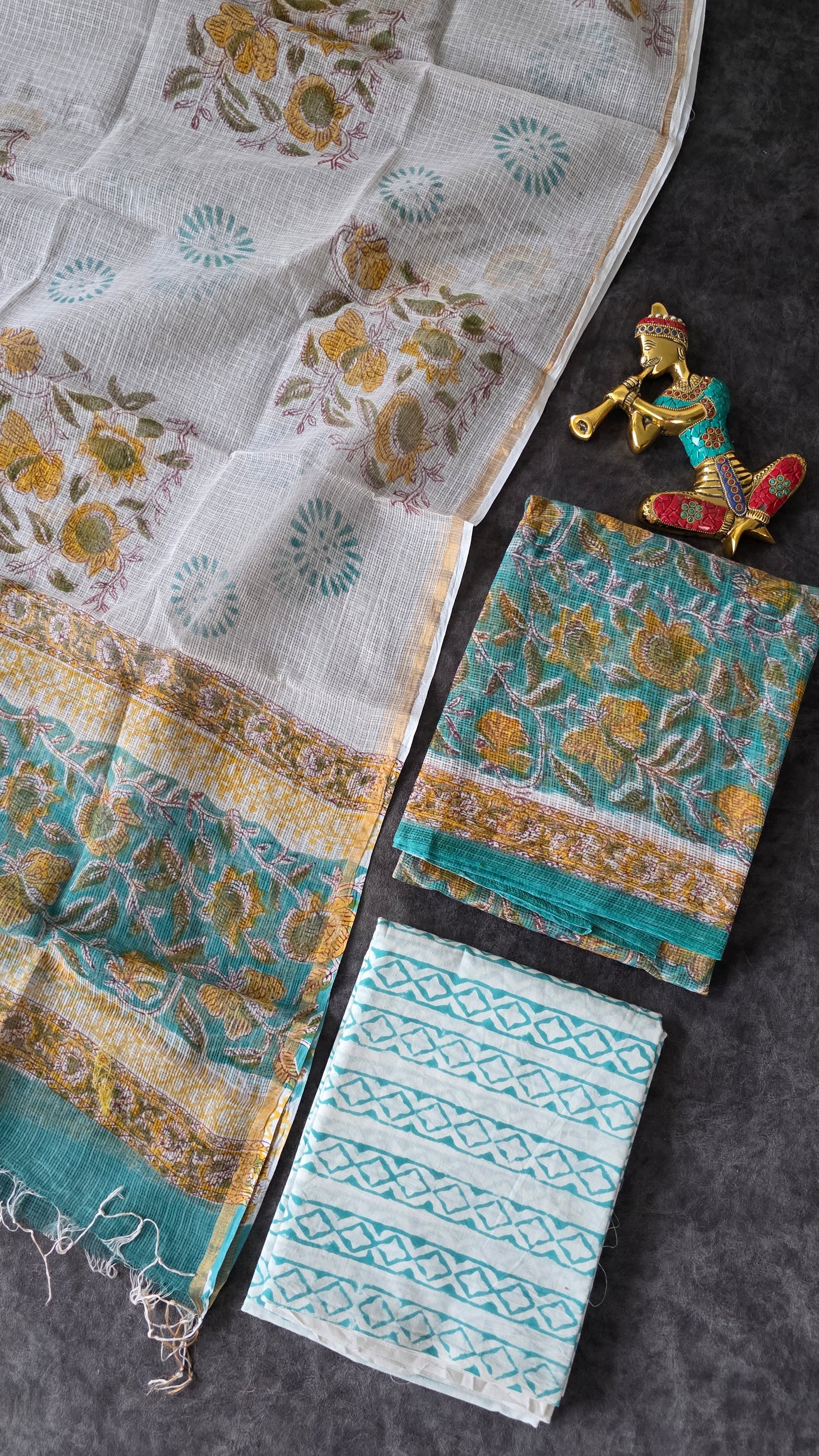 Handblock Jaipuri Kota doria set - JA703