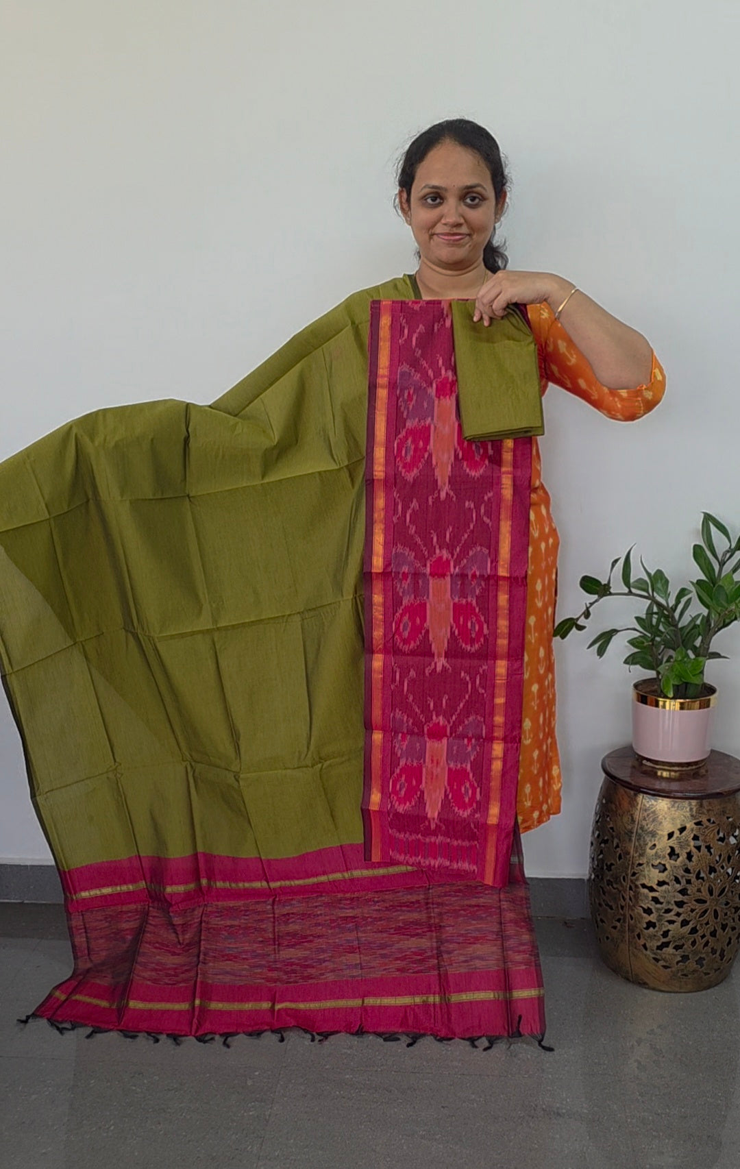 Pochampally sico set with ikkat damn- SZ293