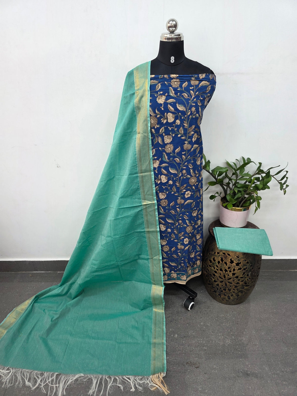 Kalamakari nizam border cotton set-AK555