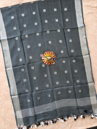 Bhagalpuri linen buta dupatta - BA22