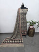 Handblock pure kalamkari cotton with border (2 pc set) - AK509