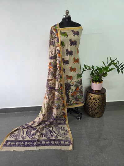 Handcrafted Kota kalamkari set (2 pc set) - AK310