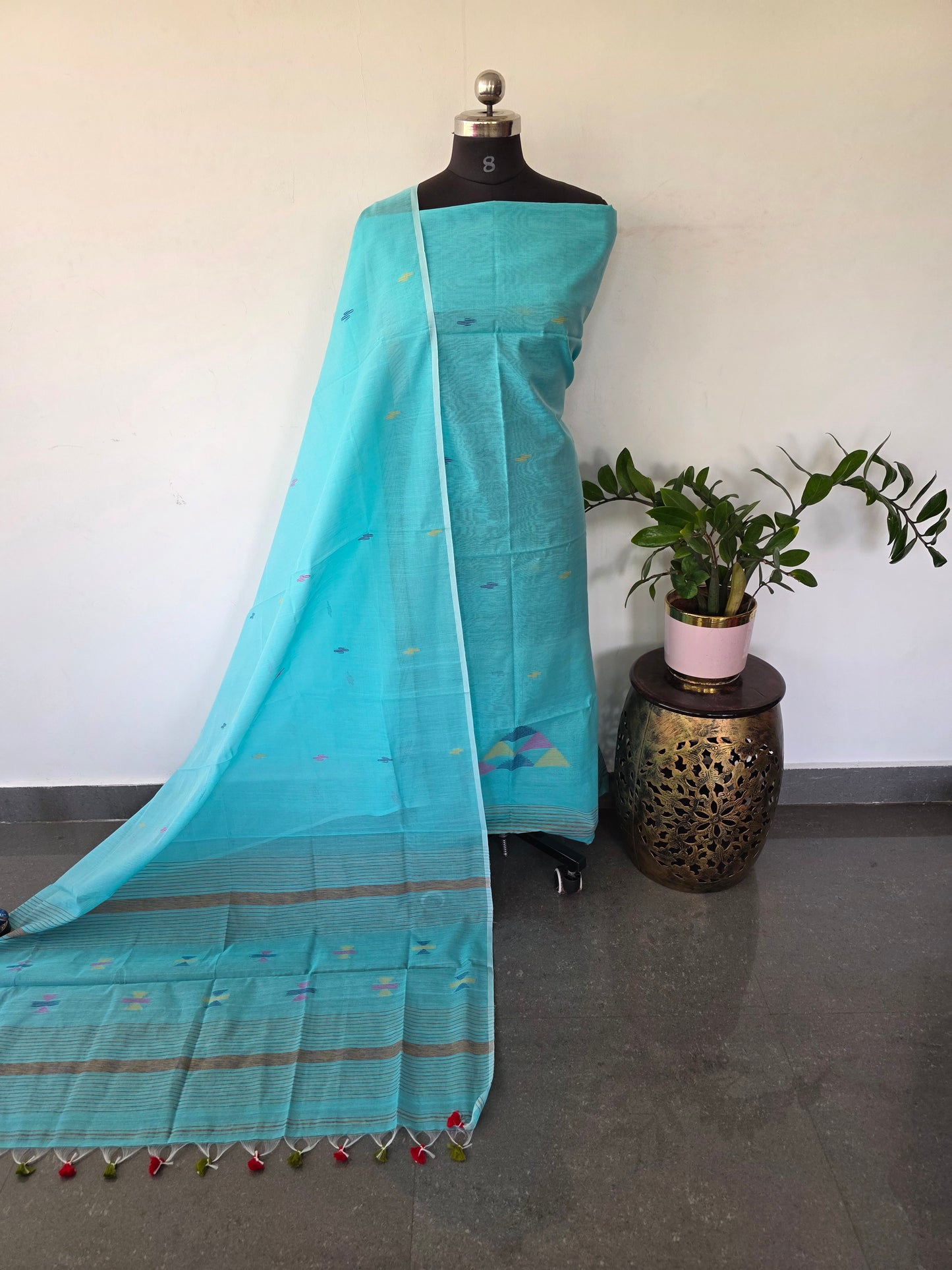 Semi muslin jamdhani salwar set - JMM461