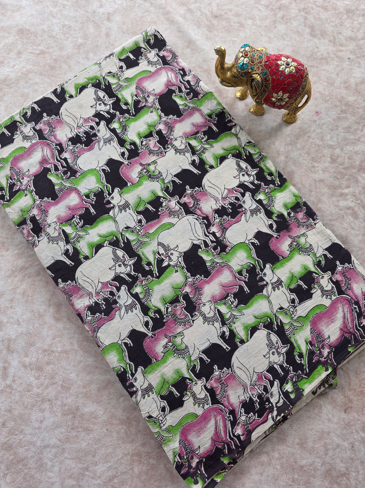 Pure kalamkari cotton running material (1 meter)- KM51